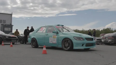Racing car on the parking Stock Footage 39434830