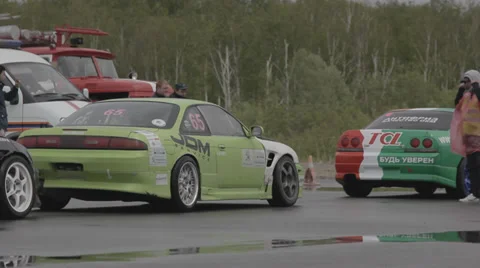 Racing car on the parking Stock Footage 39434945