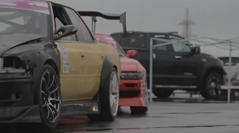 Racing car on the parking Stock Footage 39435062