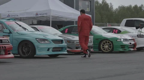 Racing car on the parking Stock Footage 39465452
