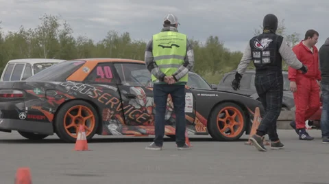 Racing car on the parking Stock Footage 39601332
