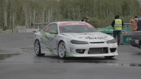 Racing car on the parking Stock Footage 39601348