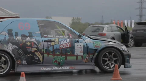 Racing car on the parking Video stock 39601358