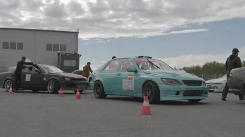 Racing car on the parking Stock Footage 39601414