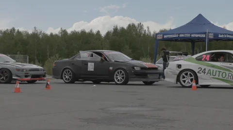 Racing car on the parking Stock Footage 39601430