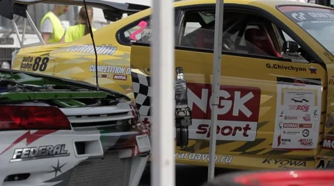 Racing car on the parking Stock Footage 40764204