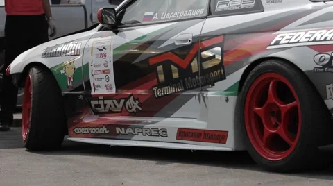 Racing car on the parking Stock Footage 40764258