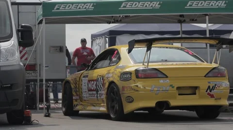 Racing car on the parking Stock Footage 40764327