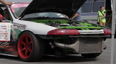 Racing car on the parking Stock Footage 40764532