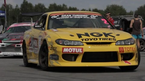 Racing car on the parking Stock Footage 40764670