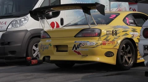 Racing car on the parking Stock Footage 40765610