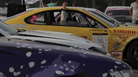 Racing car on the parking Stock Footage 40765738