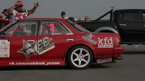 Racing car on the parking Stock Footage 40765834