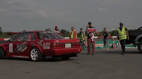 Racing car on the parking Stock Footage 40766099