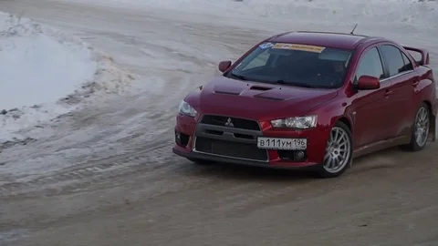The racing car passes the turn Stock Footage 88148512
