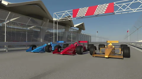 Racing Car Ready To Start. Waiting On The Start Line. 動画素材 273608986