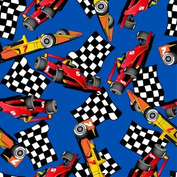 Racing car seamless pattern. Stock Illustration