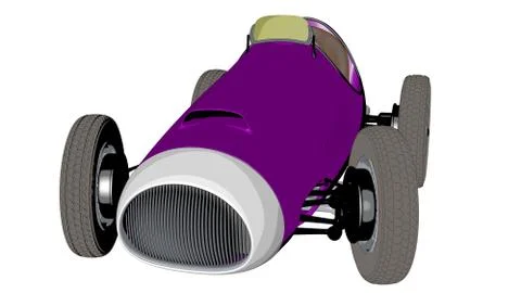 Racing car sketch.3D render Stock Illustration