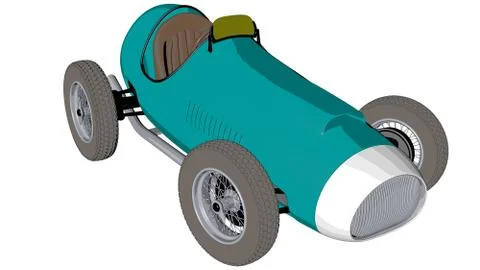 Racing car sketch.3D render Illustrazione stock