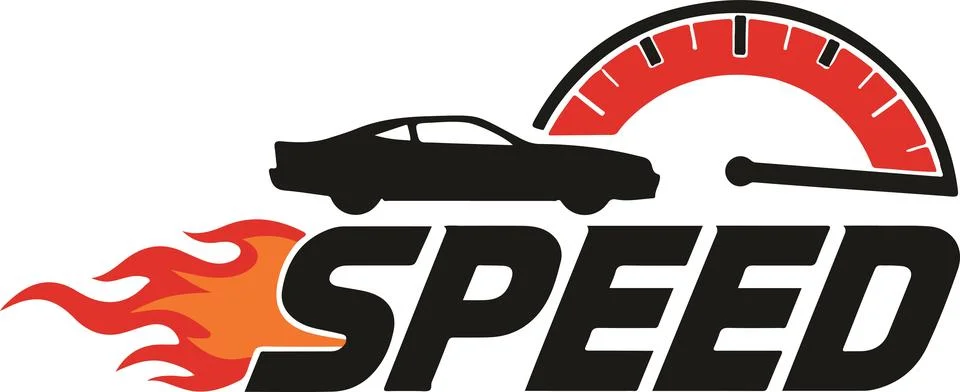 Racing car speed logo, dynamic bold vector illustration Stock Illustration