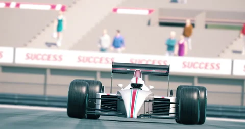 Racing car speeding on race track and engine reveal. Stock Footage 329662855