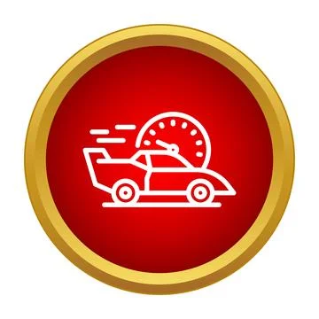 Racing car with speedometer measuring fast speed Stock Illustration