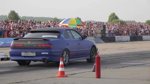 Racing car at the start Stock Footage 66446879