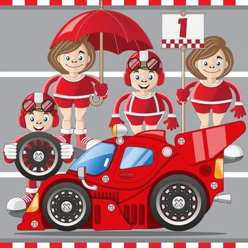 A racing car at the start. Stock Illustration