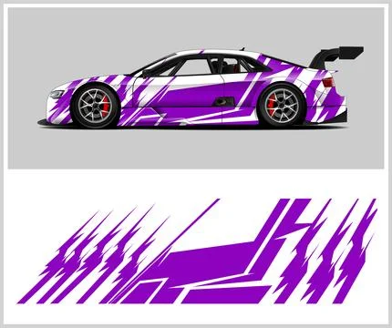 Racing car wrap design, Rusty metal plates Stock Illustration