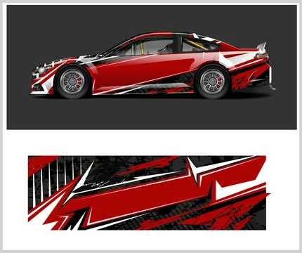 Racing car wrap design, Rusty metal plates Stock Illustration