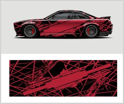 Racing car wrap design, Rusty metal plates Stock Illustration
