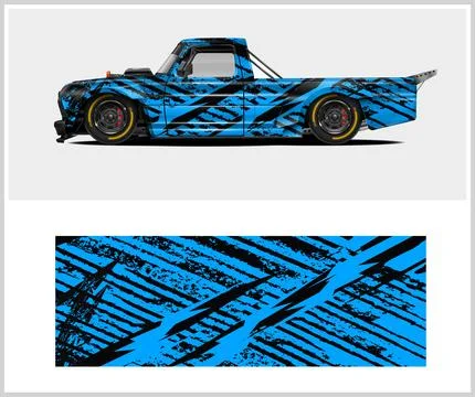 Racing car wrap design, Rusty metal plates Stock Illustration