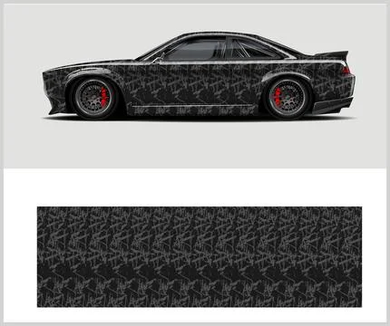 Racing car wrap design, Rusty metal plates Stock Illustration