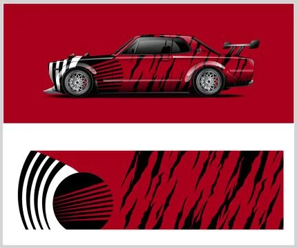 Racing car wrap design, Rusty metal plates Illustrazione stock