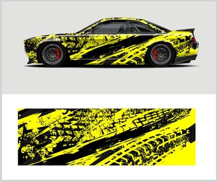 Racing car wrap design, Rusty metal plates イラスト素材