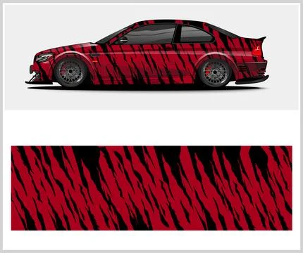 Racing car wrap design, Rusty metal plates Stock Illustration