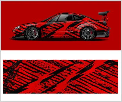 Racing car wrap design, Rusty metal plates Illustrazione stock