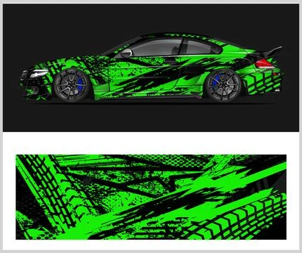 Racing car wrap design, Rusty metal plates Stock Illustration