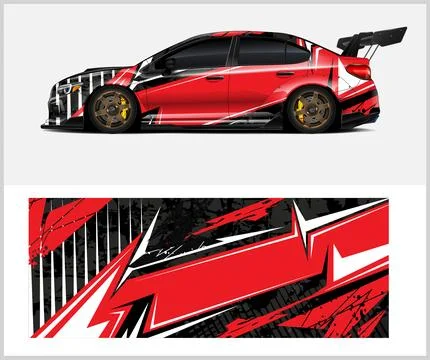 Racing car wrap design, Rusty metal plates Stock Illustration