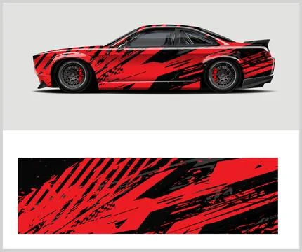 Racing car wrap design, Rusty metal plates Stock Illustration