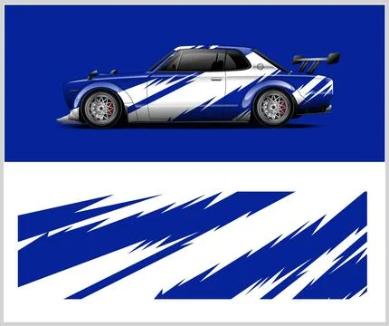 Racing car wrap design, Rusty metal plates Stock-Illustration