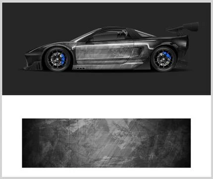 Racing car wrap design, Rusty metal plates Stock Illustration