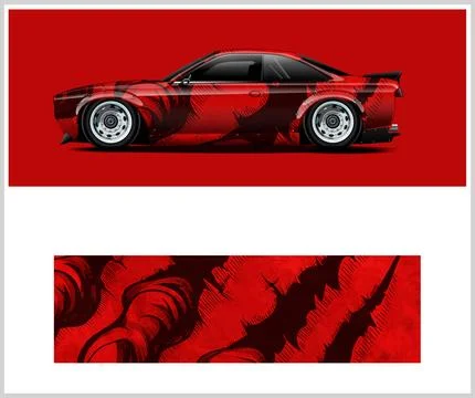 Racing car wrap design, Rusty metal plates Stock Illustration