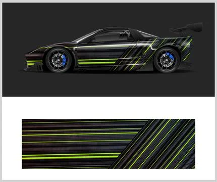 Racing car wrap design, Rusty metal plates Stock Illustration