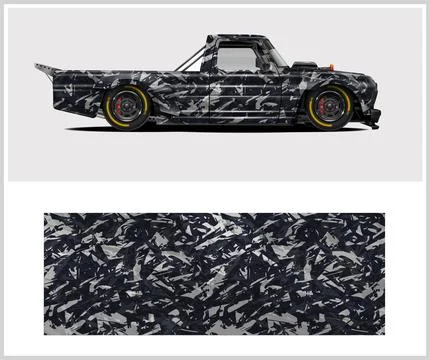 Racing car wrap design, Rusty metal plates Stock Illustration