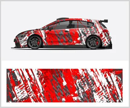 Racing car wrap design, Rusty metal plates Stock-Illustration