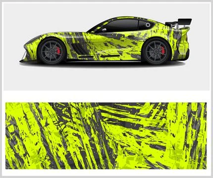 Racing car wrap design, Rusty metal plates イラスト素材