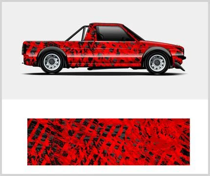 Racing car wrap design, Rusty metal plates Stock Illustration