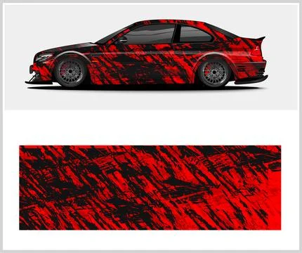 Racing car wrap design, Rusty metal plates Stock Illustration