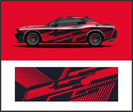 Racing car wrap design for vector sport red graphics Stock-Illustration
